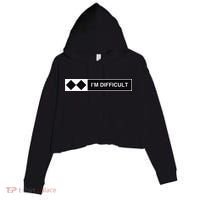I'm Difficult Ski Snowboard Funny Snowboarding Winter Premium Crop Fleece Hoodie thumb 0