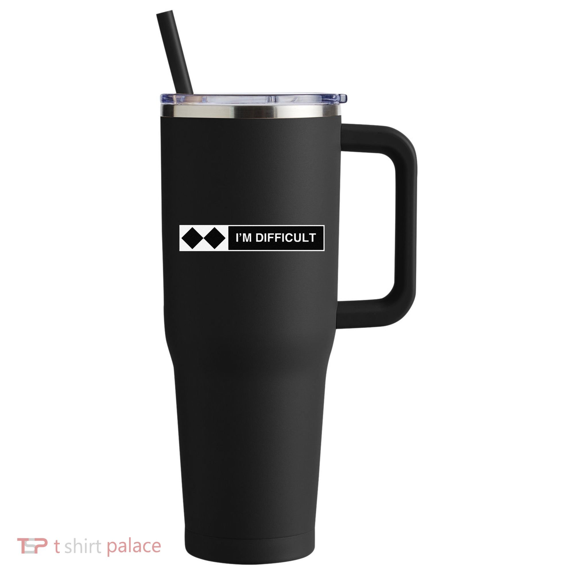 I'm Difficult Ski Snowboard Funny Snowboarding Winter Premium 40oz Vacuum Insulated Stainless Steel Travel Tumbler