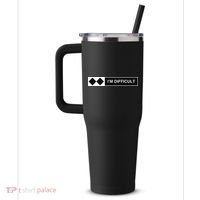 I'm Difficult Ski Snowboard Funny Snowboarding Winter Premium 40oz Vacuum Insulated Stainless Steel Travel Tumbler thumb 2