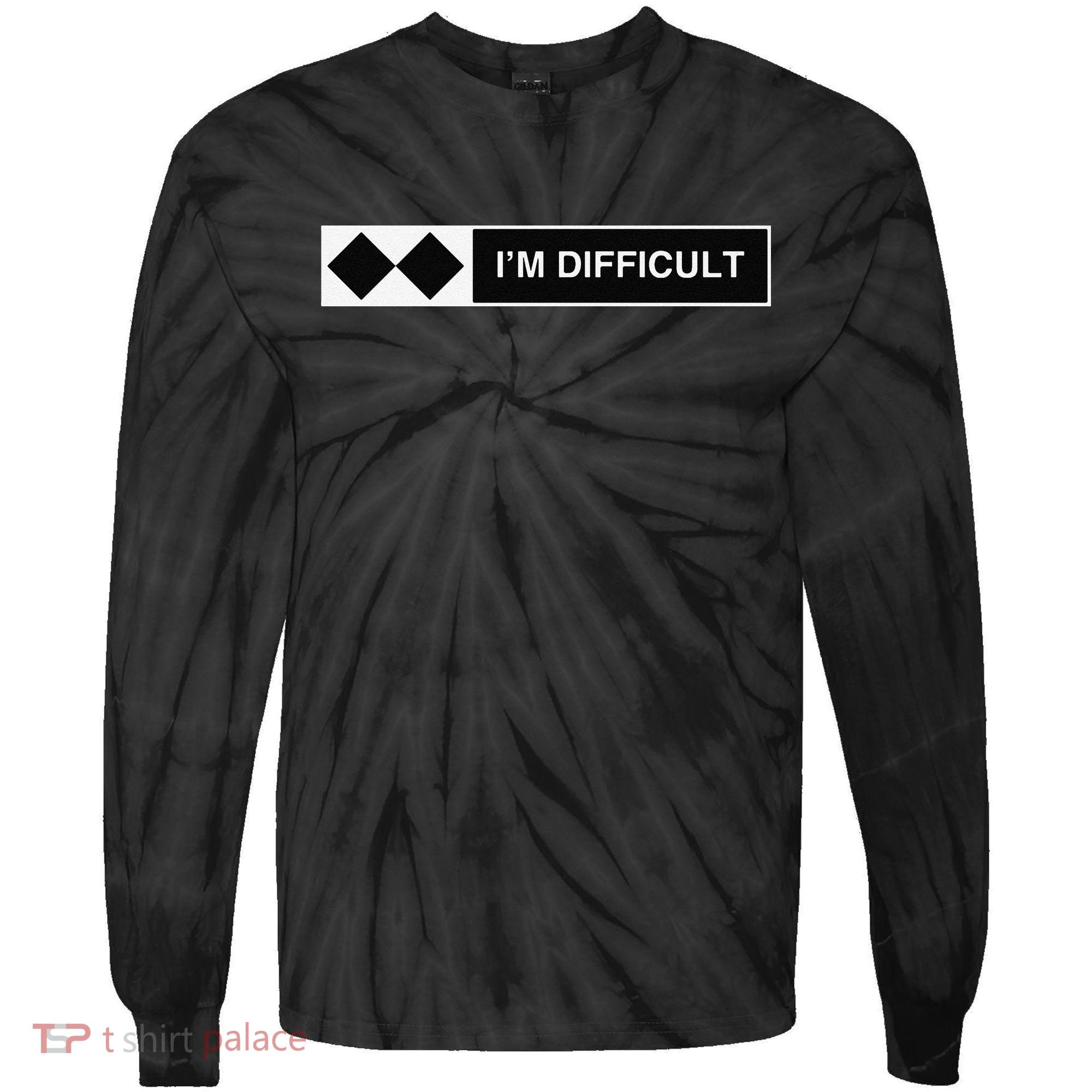 I'm Difficult Ski Snowboard Funny Snowboarding Winter Premium Tie-Dye Long Sleeve Shirt