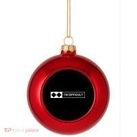 I'm Difficult Ski Snowboard Funny Snowboarding Winter Premium Plastic Christmas Ball Ornament thumb 0