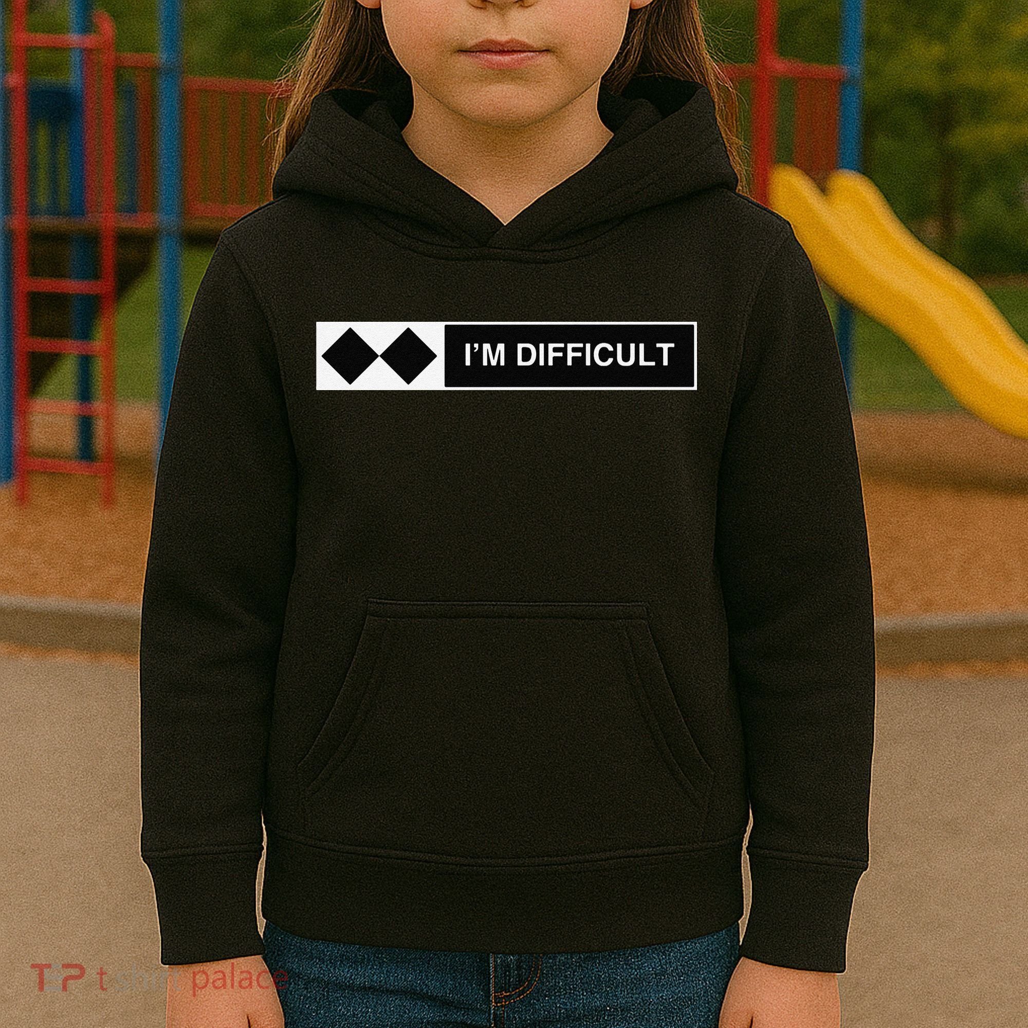 I'm Difficult Ski Snowboard Funny Snowboarding Winter Premium Kids Hoodie