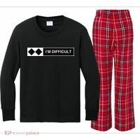 I'm Difficult Ski Snowboard Funny Snowboarding Winter Premium Kids Long Sleeve Plaid Pajama Set thumb 0