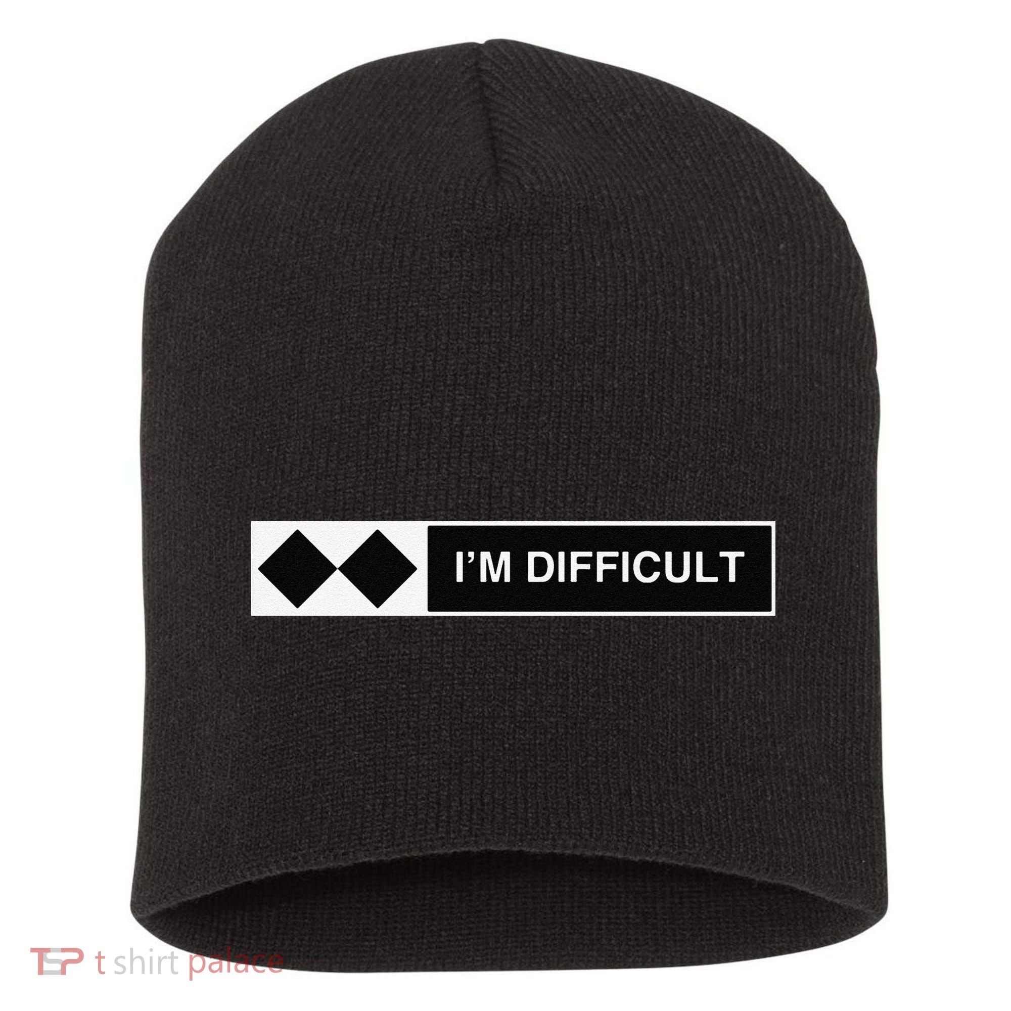 I'm Difficult Ski Snowboard Funny Snowboarding Winter Premium Short Acrylic Beanie