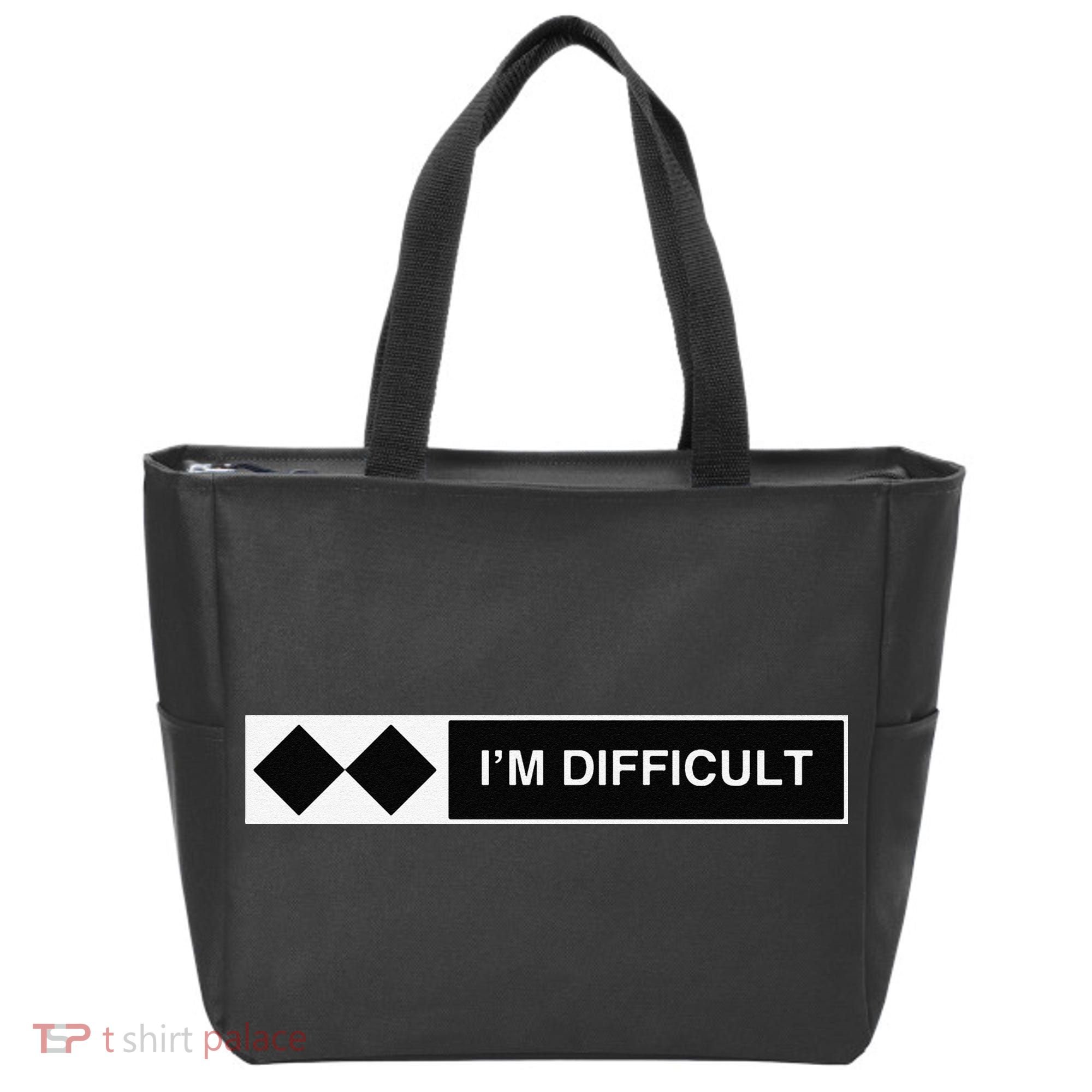 I'm Difficult Ski Snowboard Funny Snowboarding Winter Premium Tote Bag
