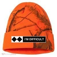 I'm Difficult Ski Snowboard Funny Snowboarding Winter Premium Kati Licensed 12" Camo Cuffed Beanie thumb 0