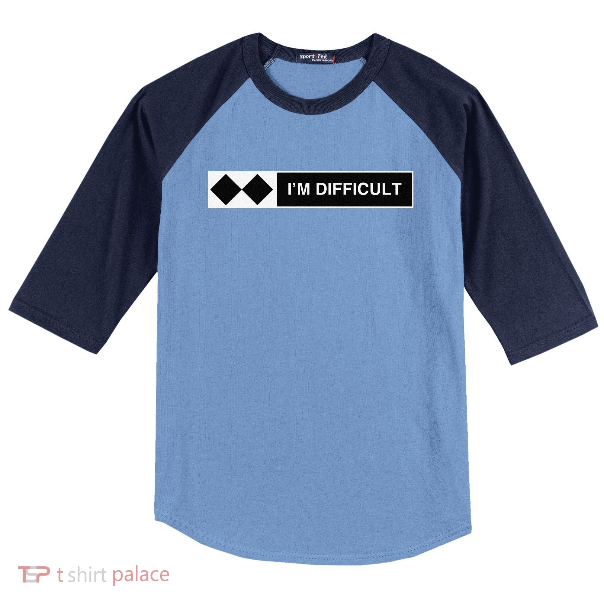 I'm Difficult Ski Snowboard Funny Snowboarding Winter Premium Raglan Baseball Sleeve Shirt