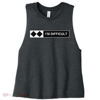 I'm Difficult Ski Snowboard Funny Snowboarding Winter Premium Women's Racerback Cropped Tank thumb 0