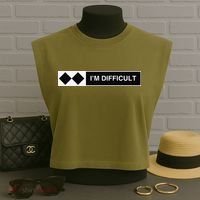 I'm Difficult Ski Snowboard Funny Snowboarding Winter Premium Garment-Dyed Women's Muscle Tee thumb 3