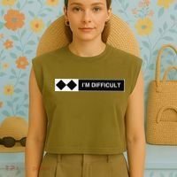 I'm Difficult Ski Snowboard Funny Snowboarding Winter Premium Garment-Dyed Women's Muscle Tee thumb 4