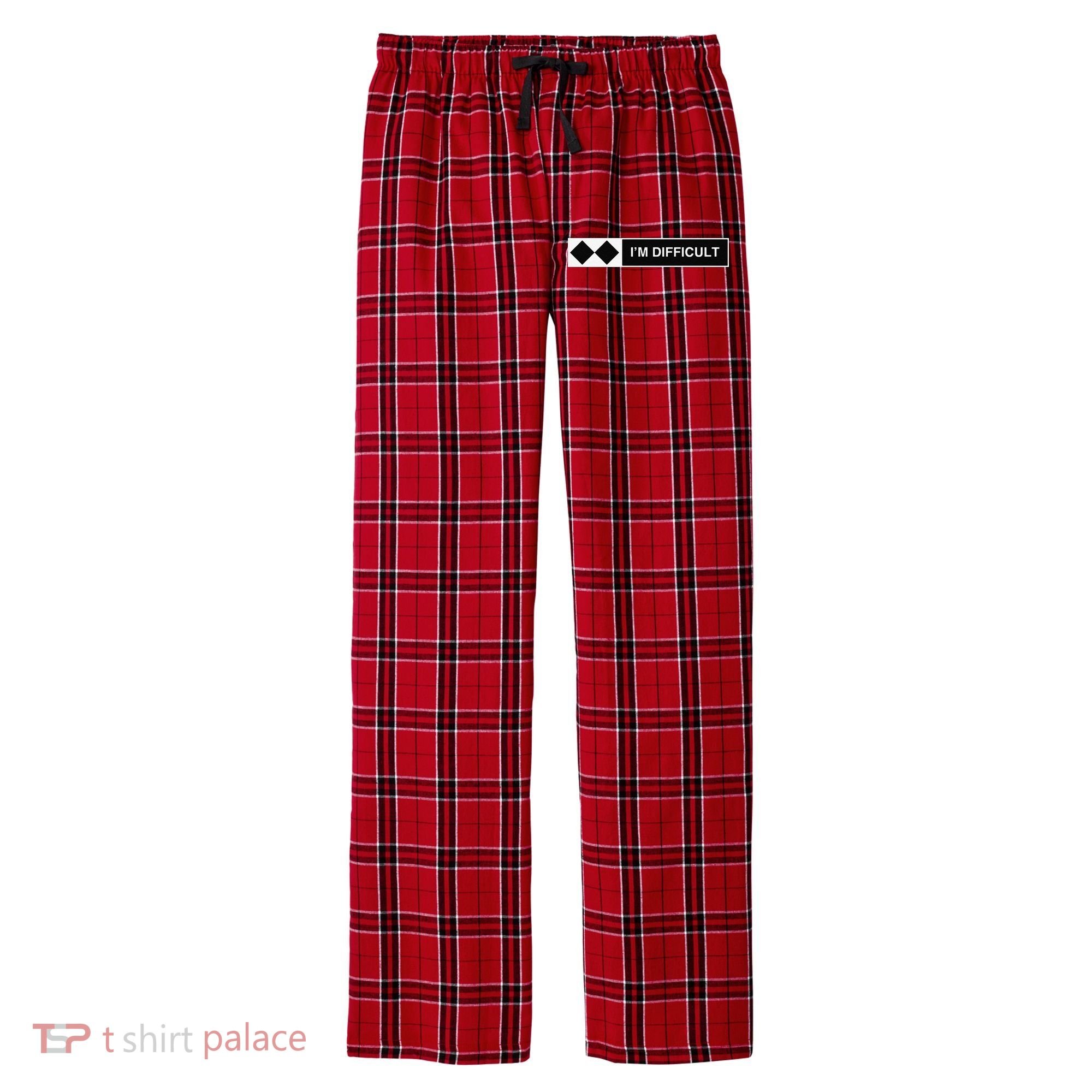 I'm Difficult Ski Snowboard Funny Snowboarding Winter Premium Men's Flannel Plaid Pajama Pants