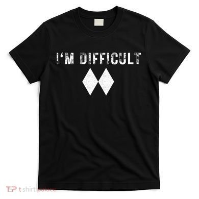 IM Difficult Skiing Skier Snowboard Double Black Diamonds T-Shirt