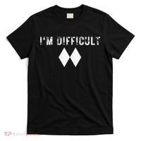 IM Difficult Skiing Skier Snowboard Double Black Diamonds T-Shirt thumb 0