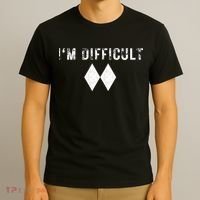 IM Difficult Skiing Skier Snowboard Double Black Diamonds T-Shirt thumb 3