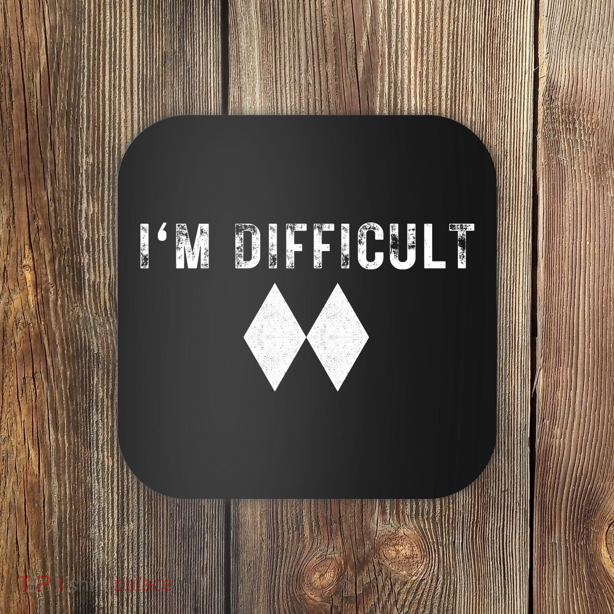 IM Difficult Skiing Skier Snowboard Double Black Diamonds Coaster