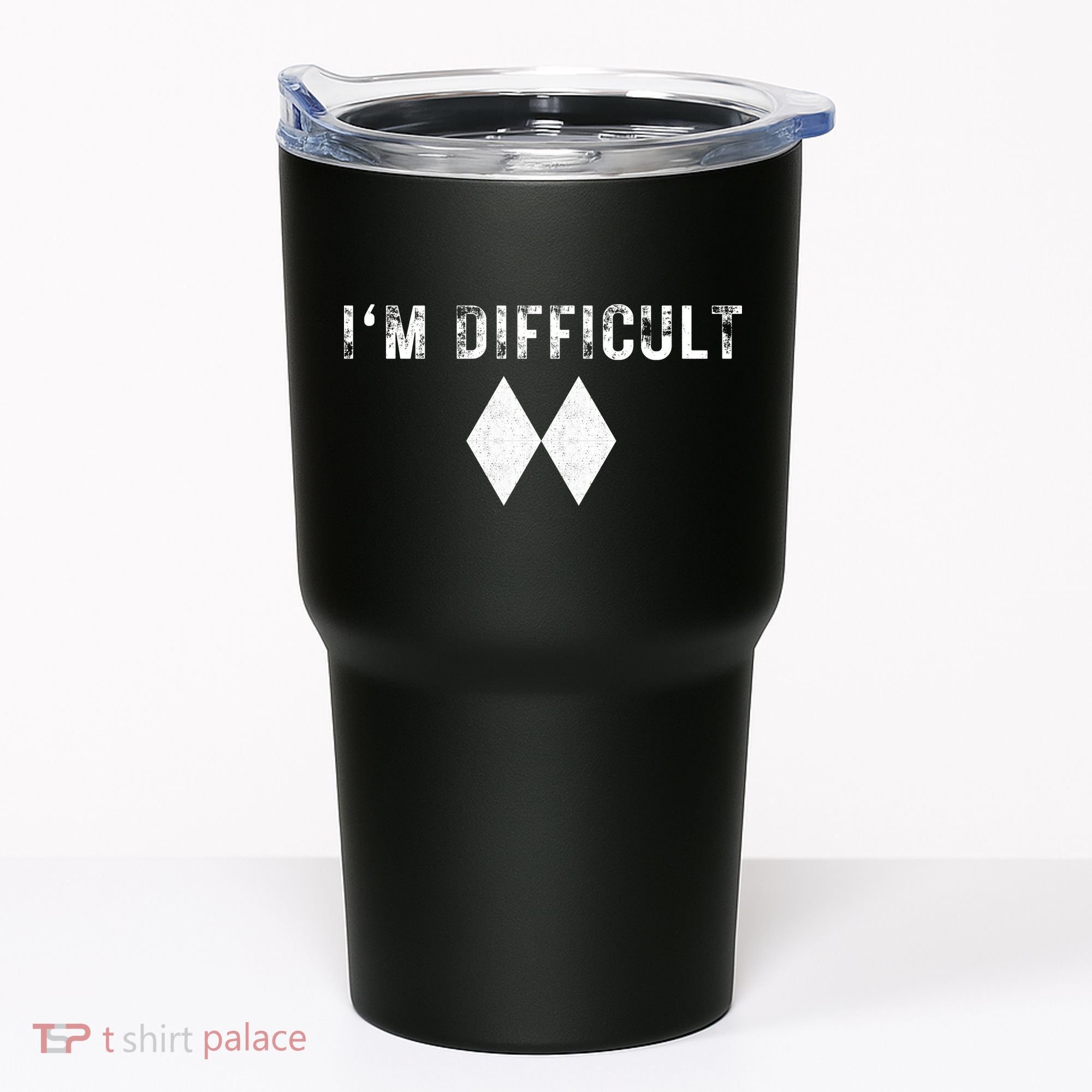 IM Difficult Skiing Skier Snowboard Double Black Diamonds Tumbler