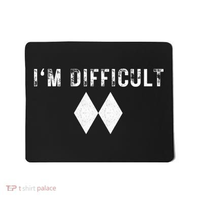 IM Difficult Skiing Skier Snowboard Double Black Diamonds Mousepad