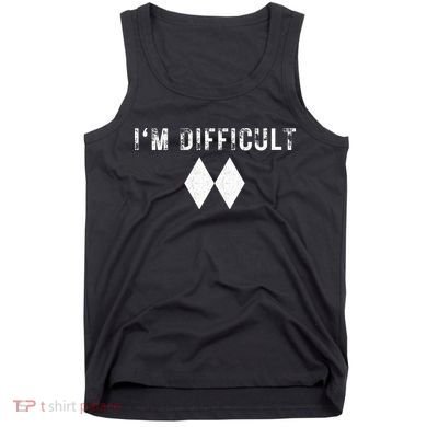IM Difficult Skiing Skier Snowboard Double Black Diamonds Tank Top