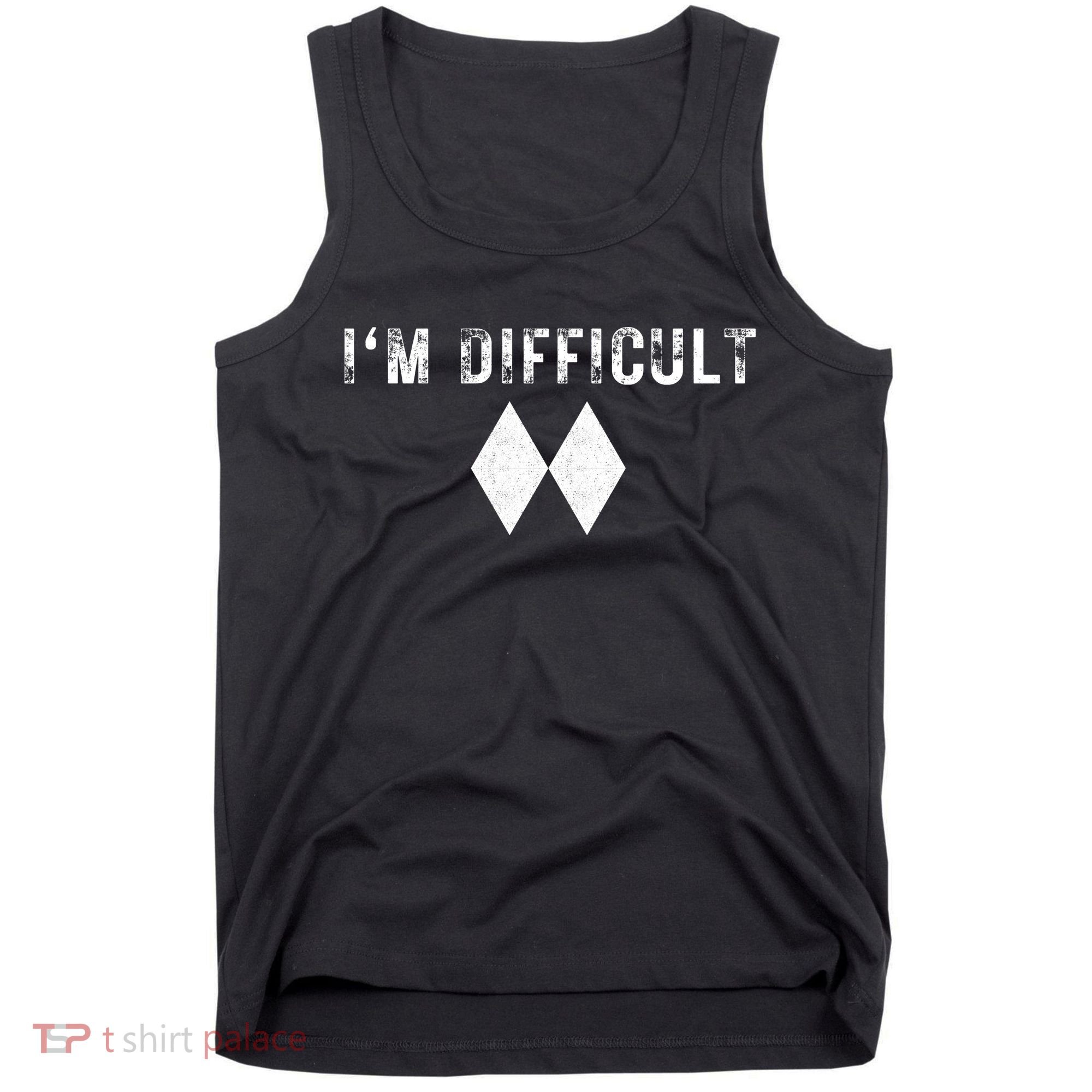 IM Difficult Skiing Skier Snowboard Double Black Diamonds Tank Top