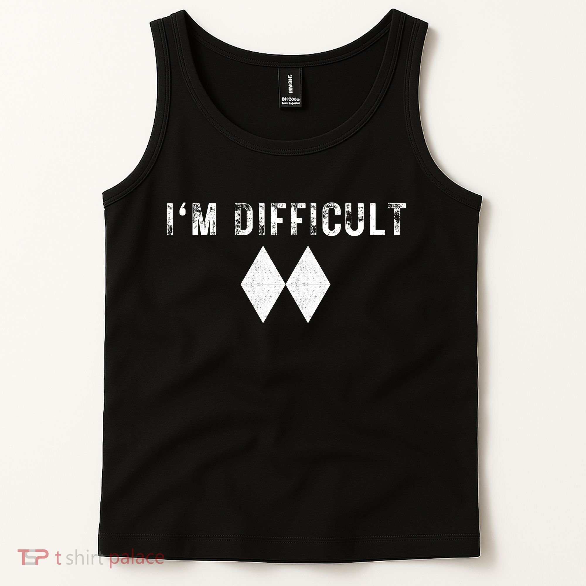 IM Difficult Skiing Skier Snowboard Double Black Diamonds Tank Top