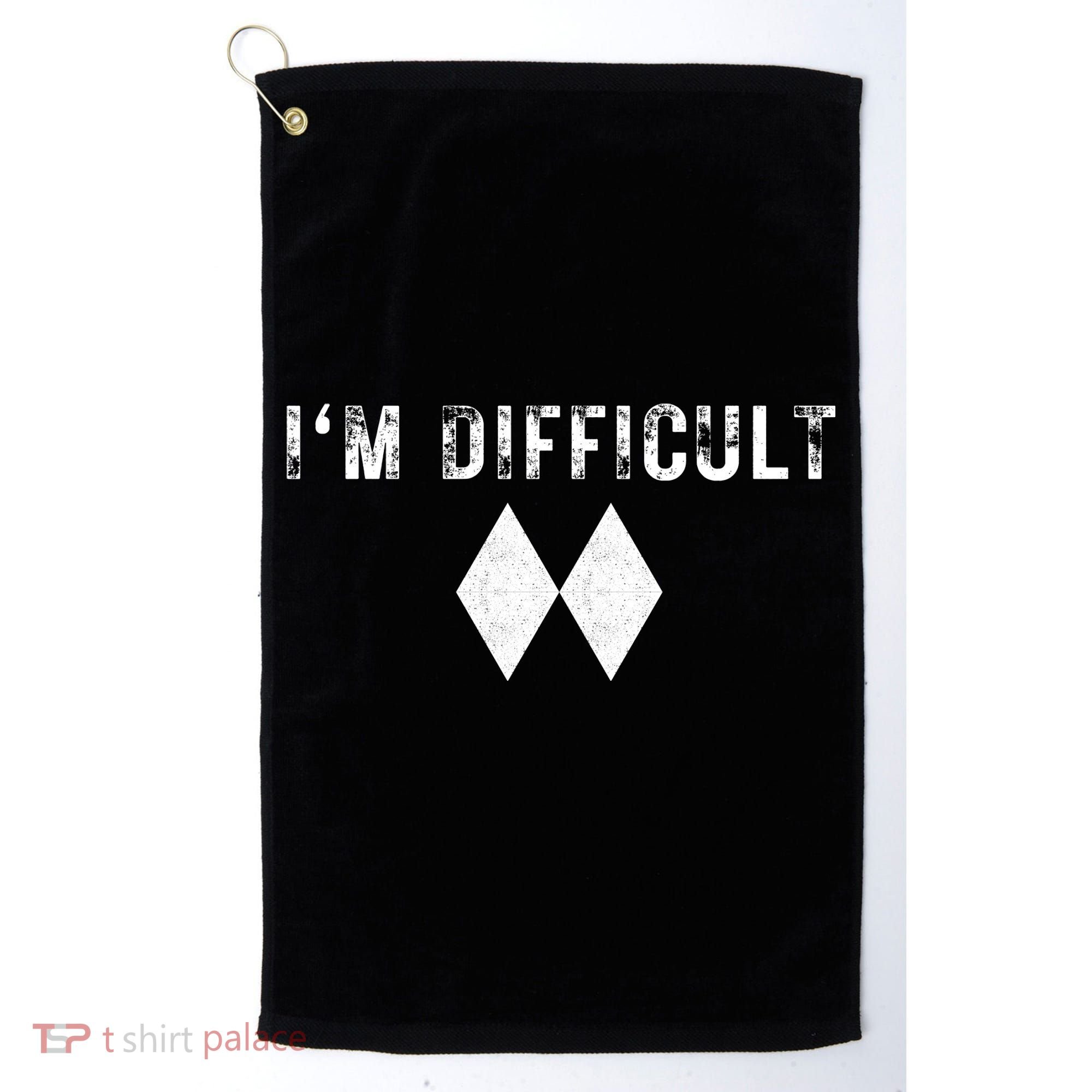 IM Difficult Skiing Skier Snowboard Double Black Diamonds Golf Towel
