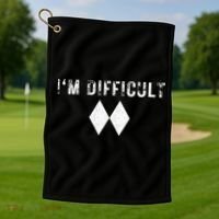 IM Difficult Skiing Skier Snowboard Double Black Diamonds Golf Towel thumb 1