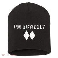 IM Difficult Skiing Skier Snowboard Double Black Diamonds Short Acrylic Beanie thumb 0