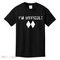 IM Difficult Skiing Skier Snowboard Double Black Diamonds Kids T-Shirt thumb 0