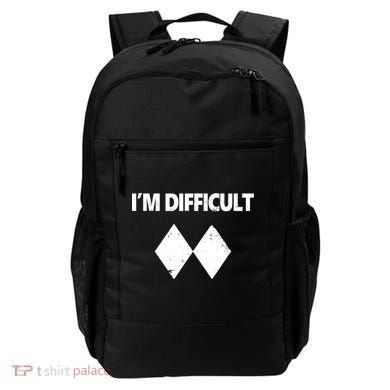 I'm Difficult Skiing Skier Snowboard Double Black Diamonds Backpack