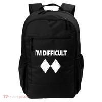 I'm Difficult Skiing Skier Snowboard Double Black Diamonds Backpack thumb 0