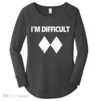 I'm Difficult Skiing Skier Snowboard Double Black Diamonds Women's Perfect Tri Tunic Long Sleeve Shirt thumb 0