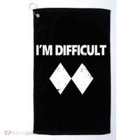 I'm Difficult Skiing Skier Snowboard Double Black Diamonds Golf Towel thumb 0
