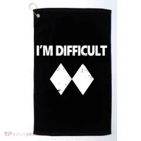 I'm Difficult Skiing Skier Snowboard Double Black Diamonds Golf Towel thumb 0