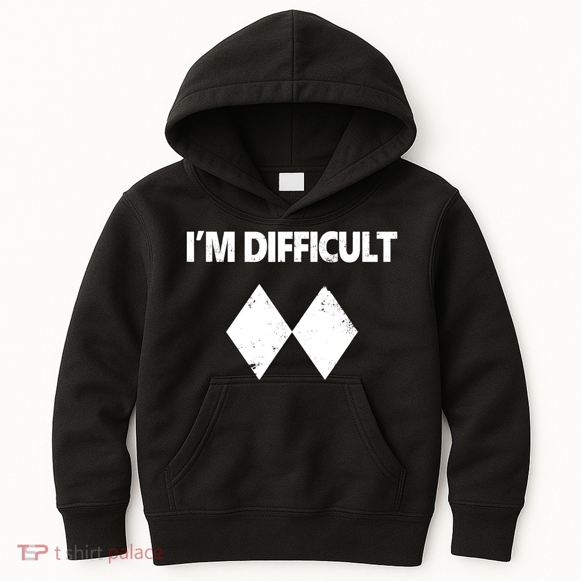 I'm Difficult Skiing Skier Snowboard Double Black Diamonds Kids Hoodie