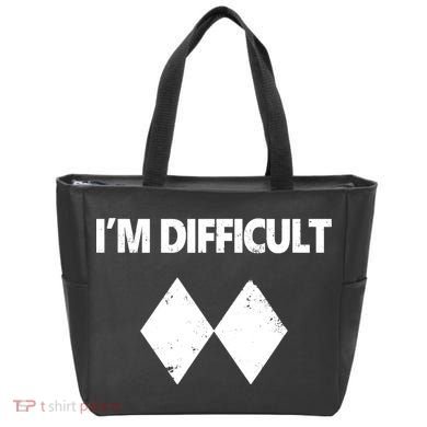 I'm Difficult Skiing Skier Snowboard Double Black Diamonds Tote Bag