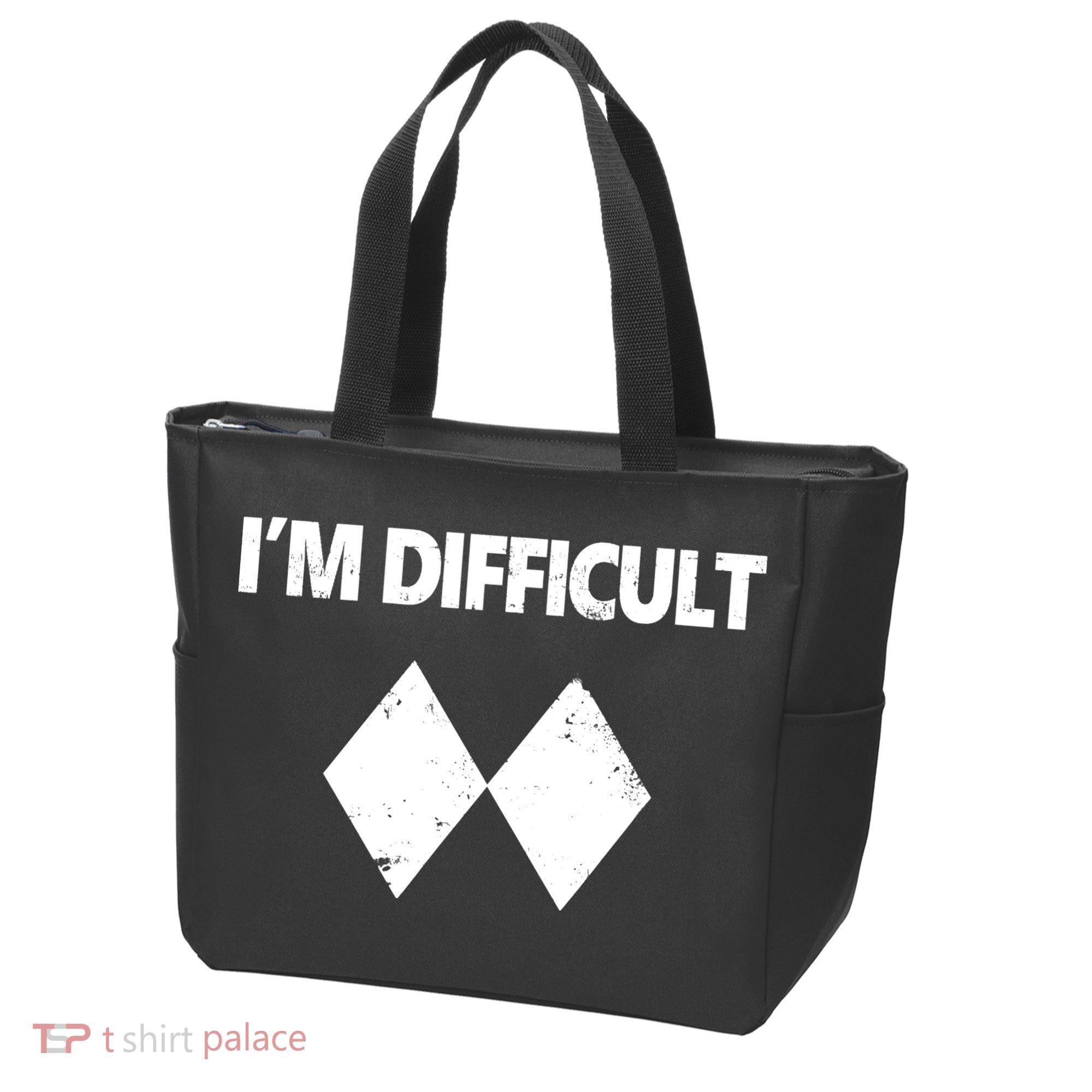 I'm Difficult Skiing Skier Snowboard Double Black Diamonds Tote Bag