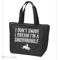 I DonT Snore I Dream IM A Snowmobile Funny Snoring Tote Bag thumb 3