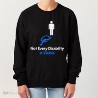 Invisible Disability Stick Figure With Wheelchair Shadow Women's Sweatshirt thumb 0