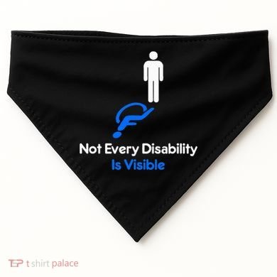 Invisible Disability Stick Figure With Wheelchair Shadow USA-Made Doggie Bandana