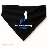 Invisible Disability Stick Figure With Wheelchair Shadow USA-Made Doggie Bandana thumb 0