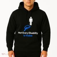 Invisible Disability Stick Figure With Wheelchair Shadow Hoodie thumb 2