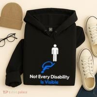 Invisible Disability Stick Figure With Wheelchair Shadow Hoodie thumb 4
