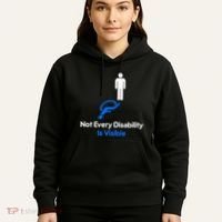 Invisible Disability Stick Figure With Wheelchair Shadow Hoodie thumb 5