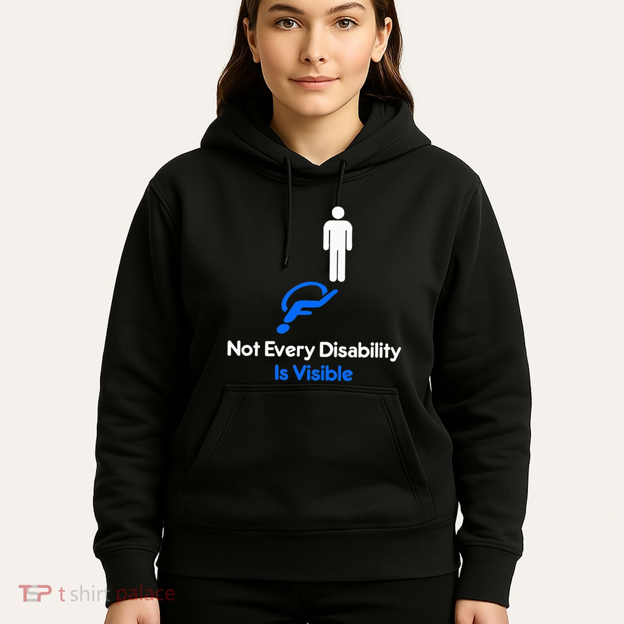 Invisible Disability Stick Figure With Wheelchair Shadow Hoodie