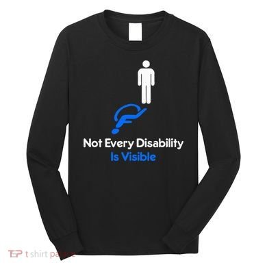 Invisible Disability Stick Figure With Wheelchair Shadow Long Sleeve Shirt