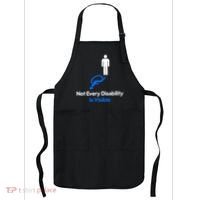 Invisible Disability Stick Figure With Wheelchair Shadow Apron thumb 0