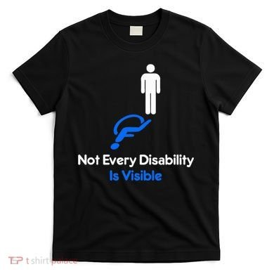 Invisible Disability Stick Figure With Wheelchair Shadow T-Shirt