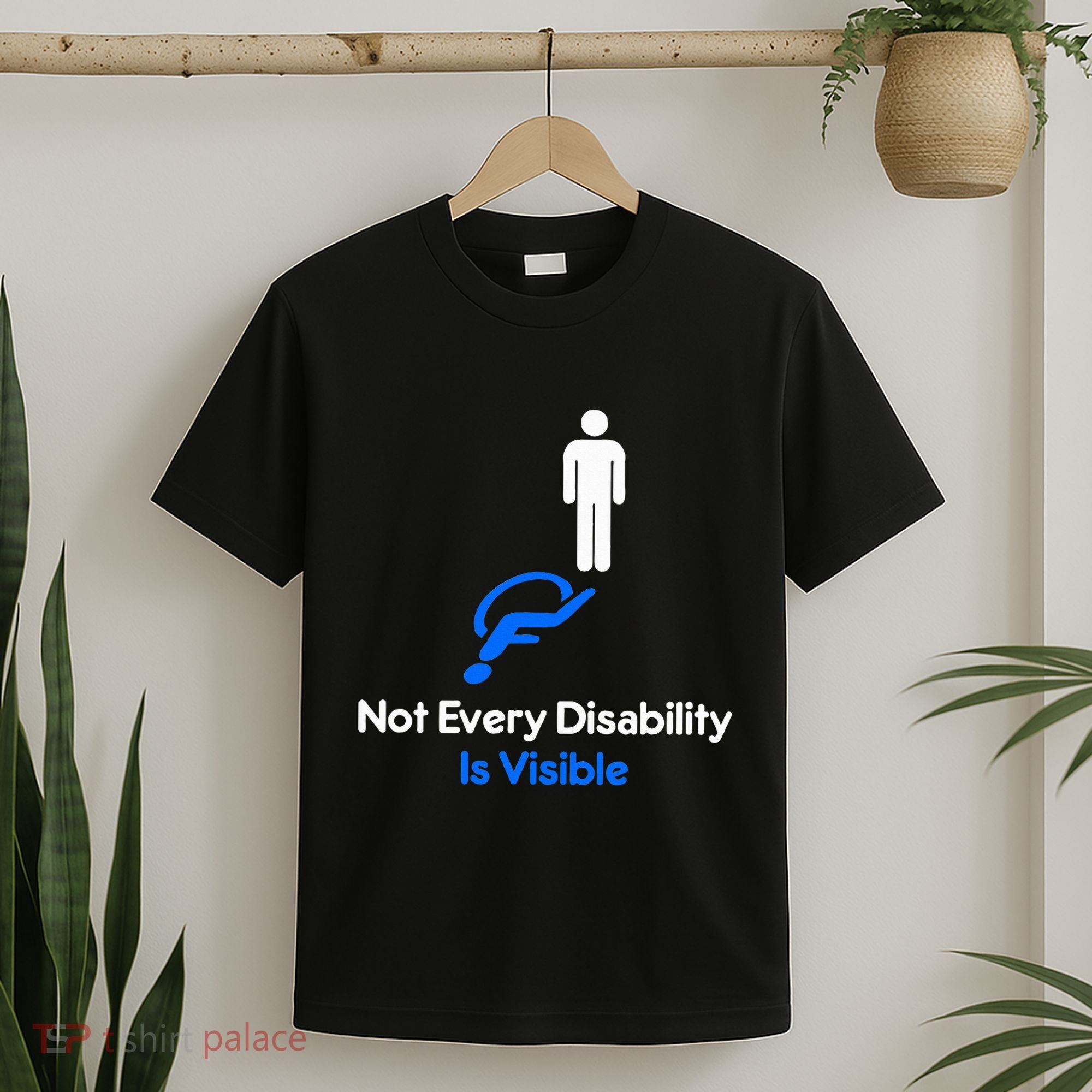 Invisible Disability Stick Figure With Wheelchair Shadow T-Shirt