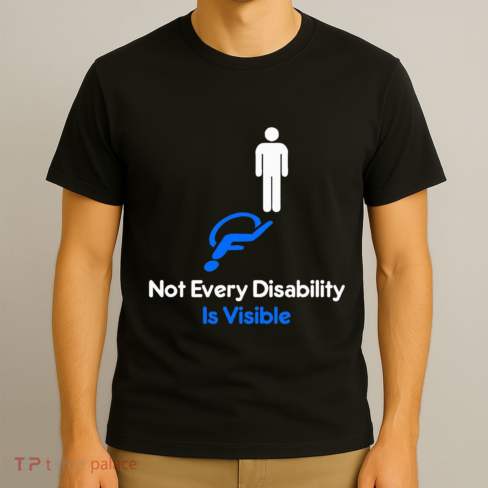 Invisible Disability Stick Figure With Wheelchair Shadow T-Shirt