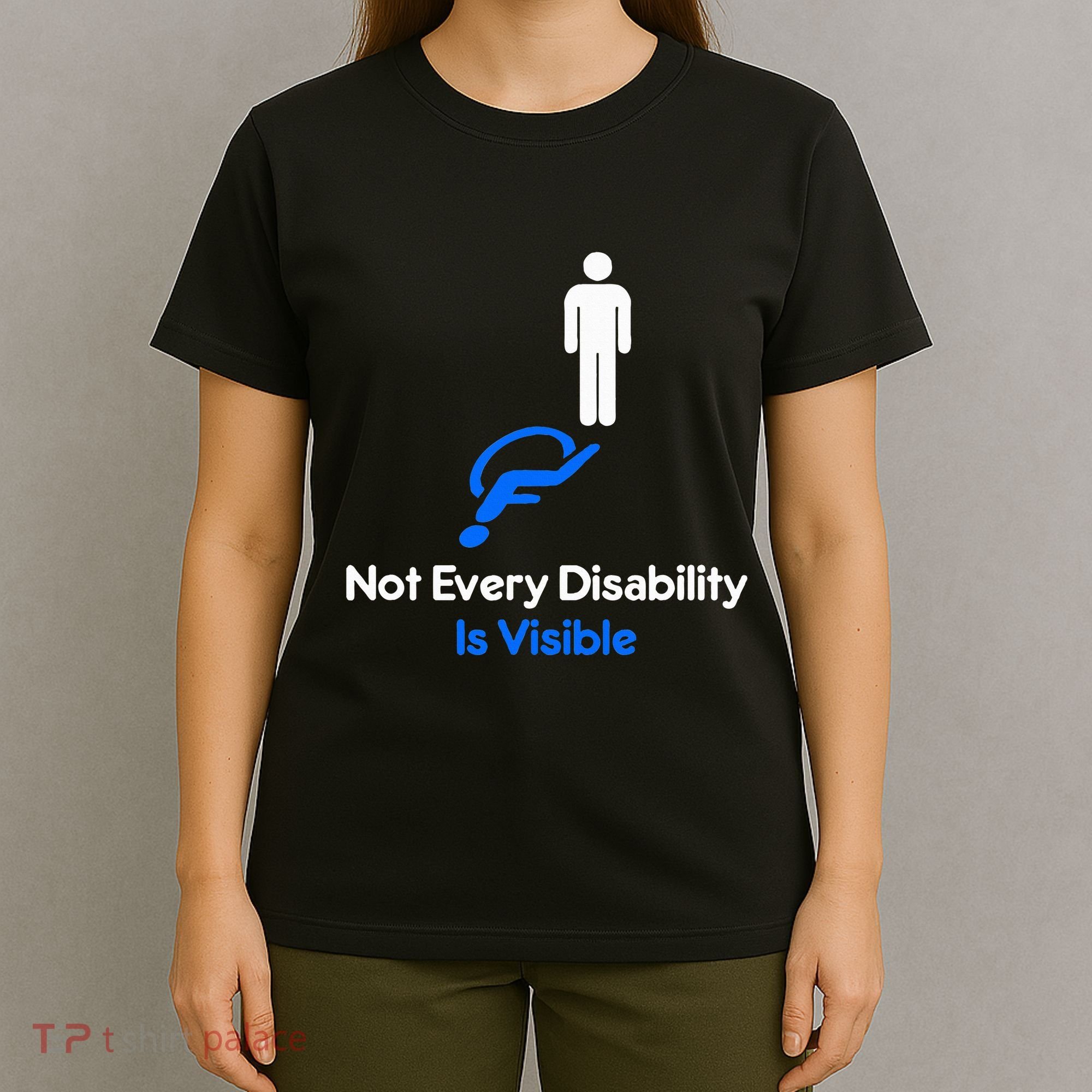 Invisible Disability Stick Figure With Wheelchair Shadow T-Shirt